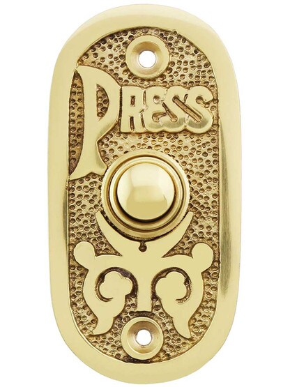 Eastlake Press Solid-Brass Doorbell Button in Polished Brass.